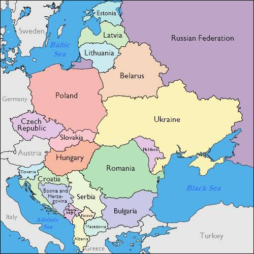 map of eastern europe world  Map Of World